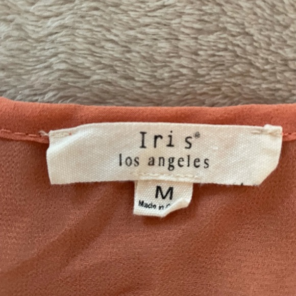 Sheer peach color top with rhinestones, M, $15 - Picture 2 of 3
